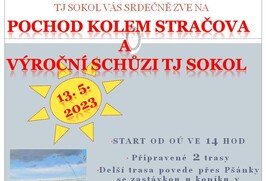Pochod kolem Stračova + výroční schůze TJ Sokol 13.5.