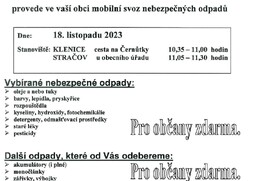 Svoz nebezpečného odpadu 18.11.2023