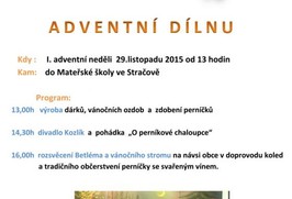 Adventní dílna v MŠ pro rodiče s dětmi 29.11.2015